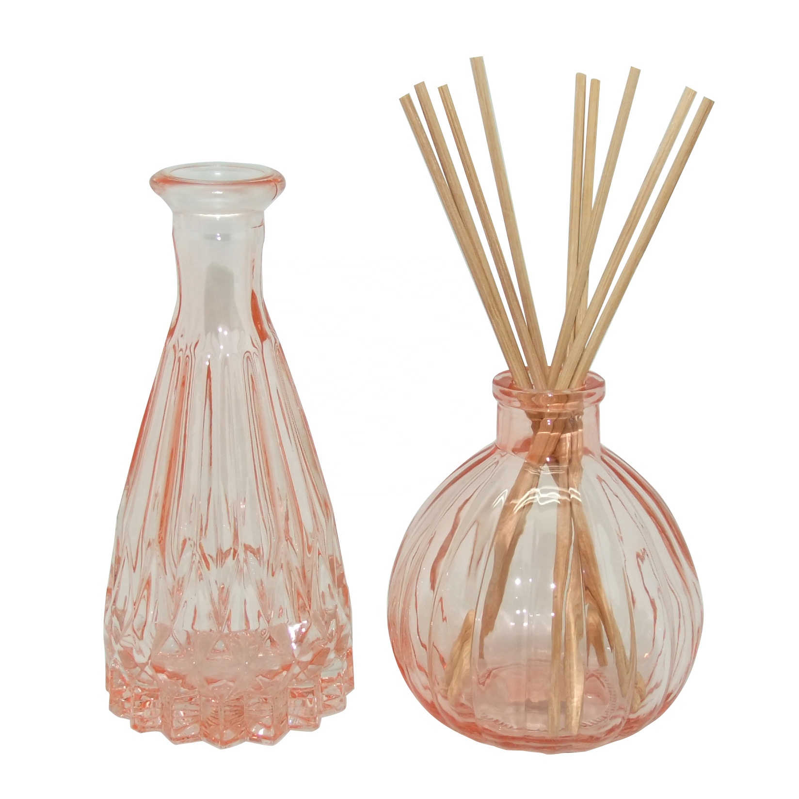 4.5oz mini diffuser bottles 6.5oz empty glass bottles 7.5oz reed diffuser glass bottles ribbed and color sprayed 