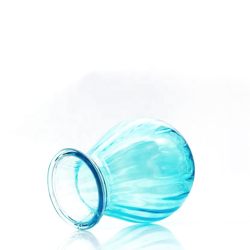 Color-coated Decorative Glass Vase Blue Glass Vase For Planting