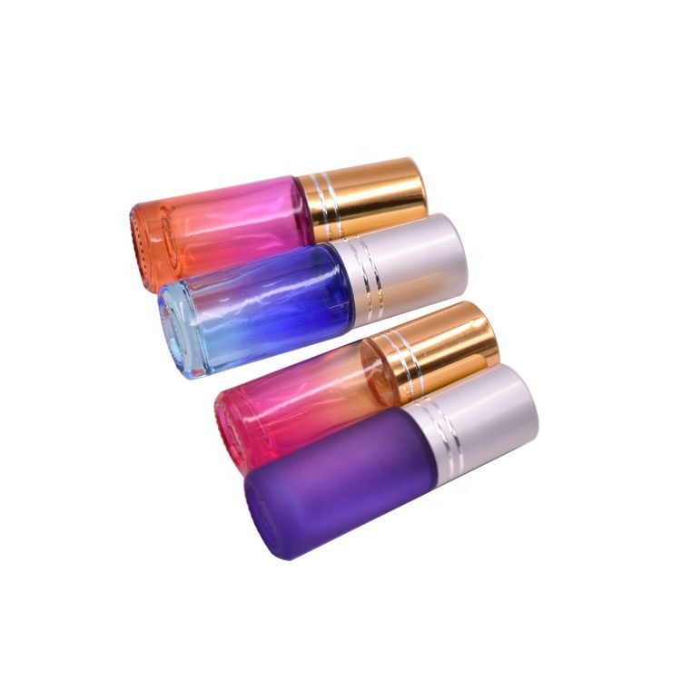 high quality travel size various color beautiful empty 5ml glass roll on bottle for perfume