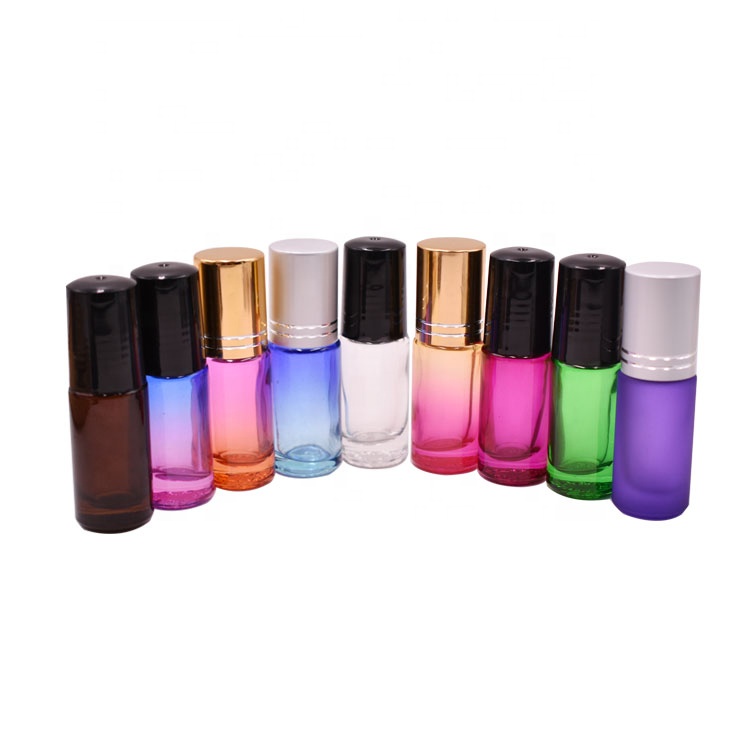 hot sale beautiful easy carry roll-on bottle, beautiful gradient color 5ml empty lip gloss roll on bottle 
