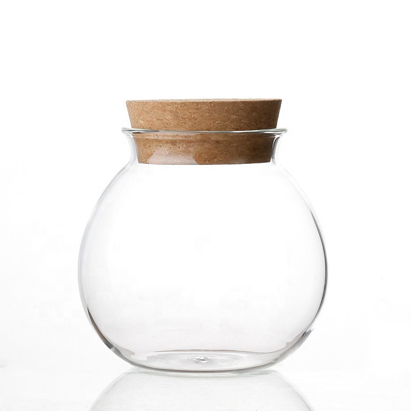 DIY borosilicate Spherical glass jar, decorative glass storage jar with