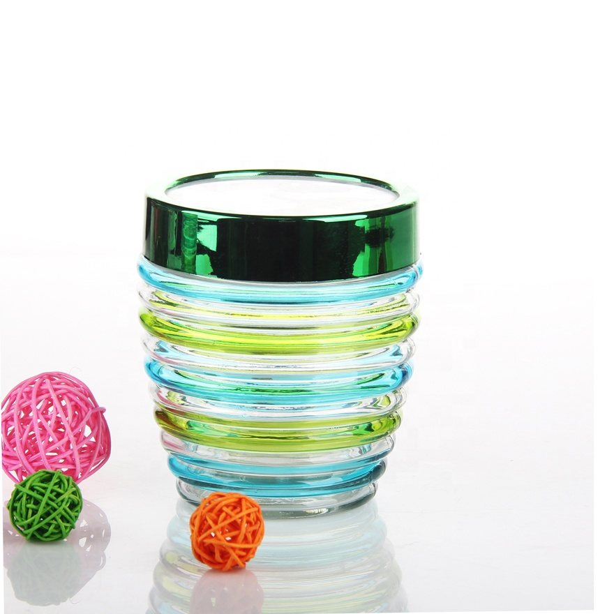 1400ml Spray color decorative colored canning glass jars 
