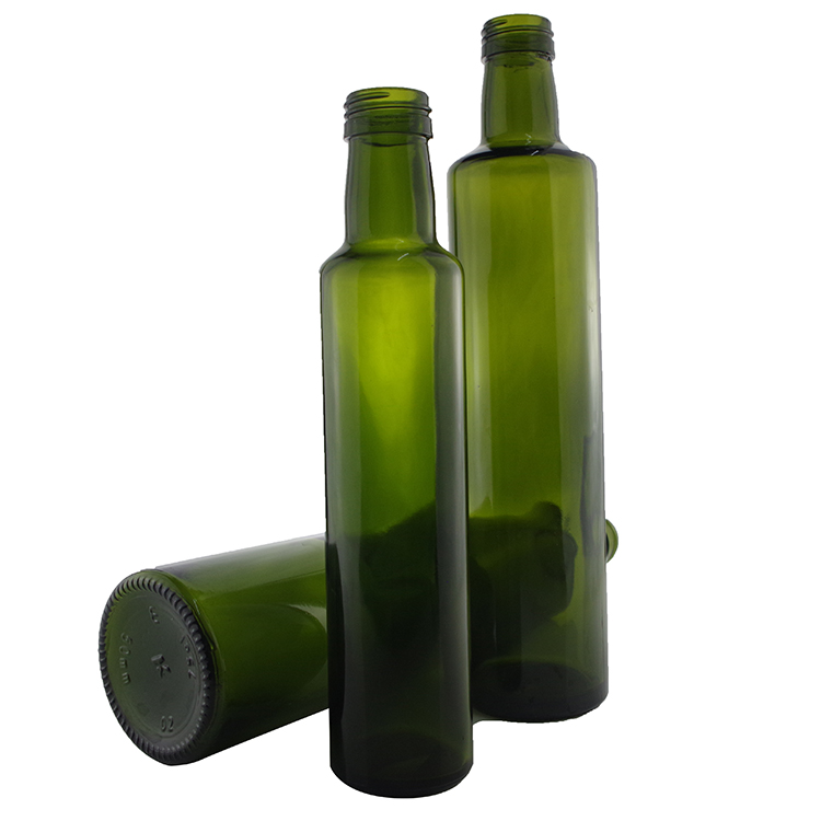 Download Factory Dark Green Round 250 ML 500 ML 750 ML Cooking Oil Glass Bottle For Olive Oil With ...