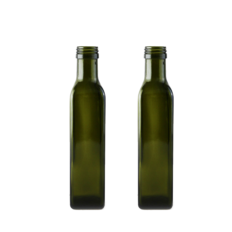 Download Antique green 250ml square olive oil glass bottle with screw top , High Quality olive oil bottle ...