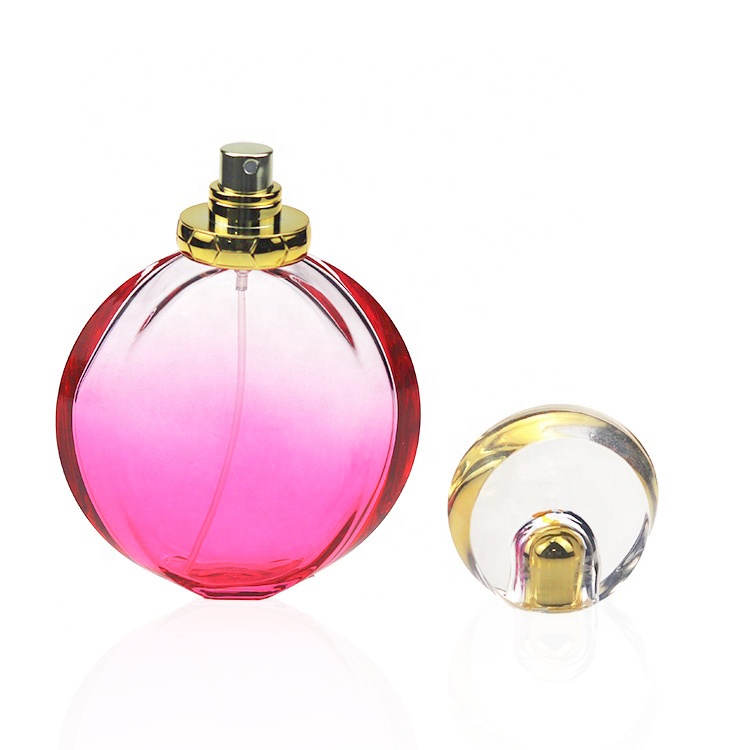 Perfume Glass Bottle Supplier 90ML Pink Oblate Shape Perfume Spray ...
