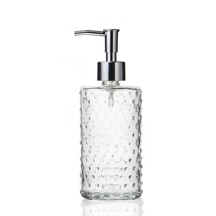 Fluted Glass Soap Dispenser with Soap Pump for The Kitchen and Bathroom ...