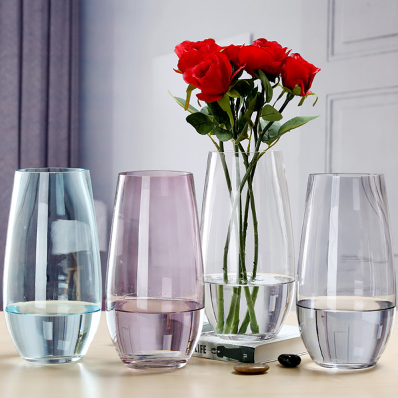 European Modern Minimalist Colored Decorative Glass Flower Vase Home ...