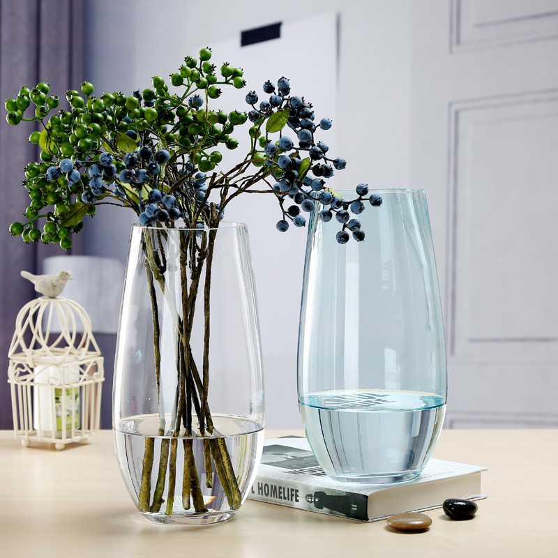 European Modern Minimalist Colored Decorative Glass Flower Vase Home ...
