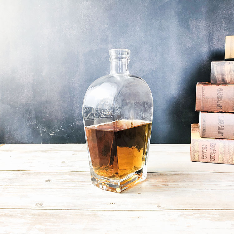 Custom 750ml Empty Clear Brandy Glass Bottle for Brandy, High Quality