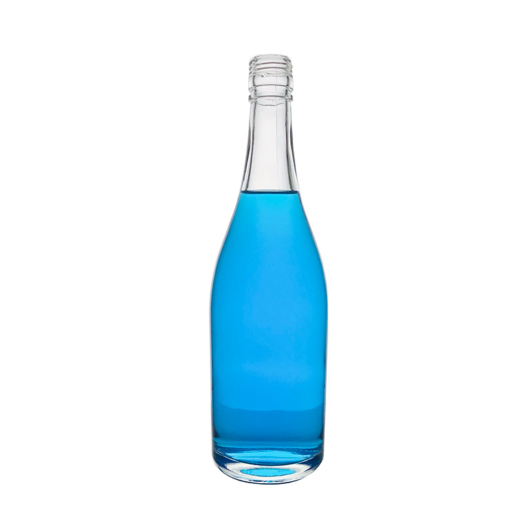 Super Flint Material Blue Glass Bottle For Vodka With Shrink Wrap, High