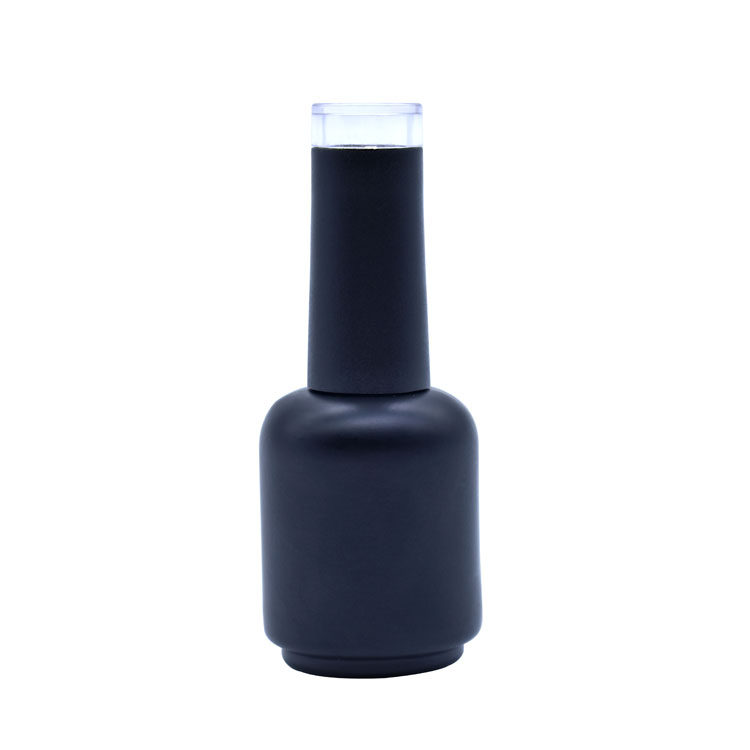 15ml 3 layers black printing round nail polish bottle with clear top ...