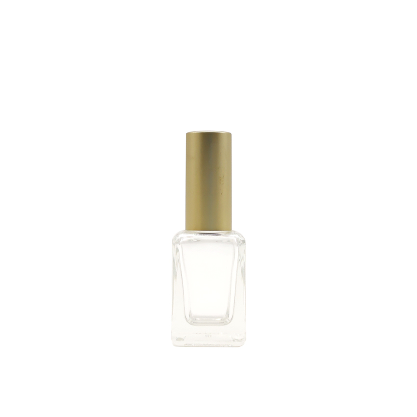10ml clear square nail polish bottle with customized cap and brush 