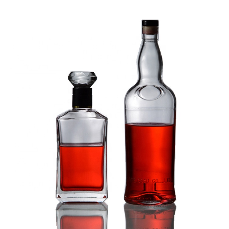 Luxury Tequila Bottle 750ml Clear Glass Whisky Liquor