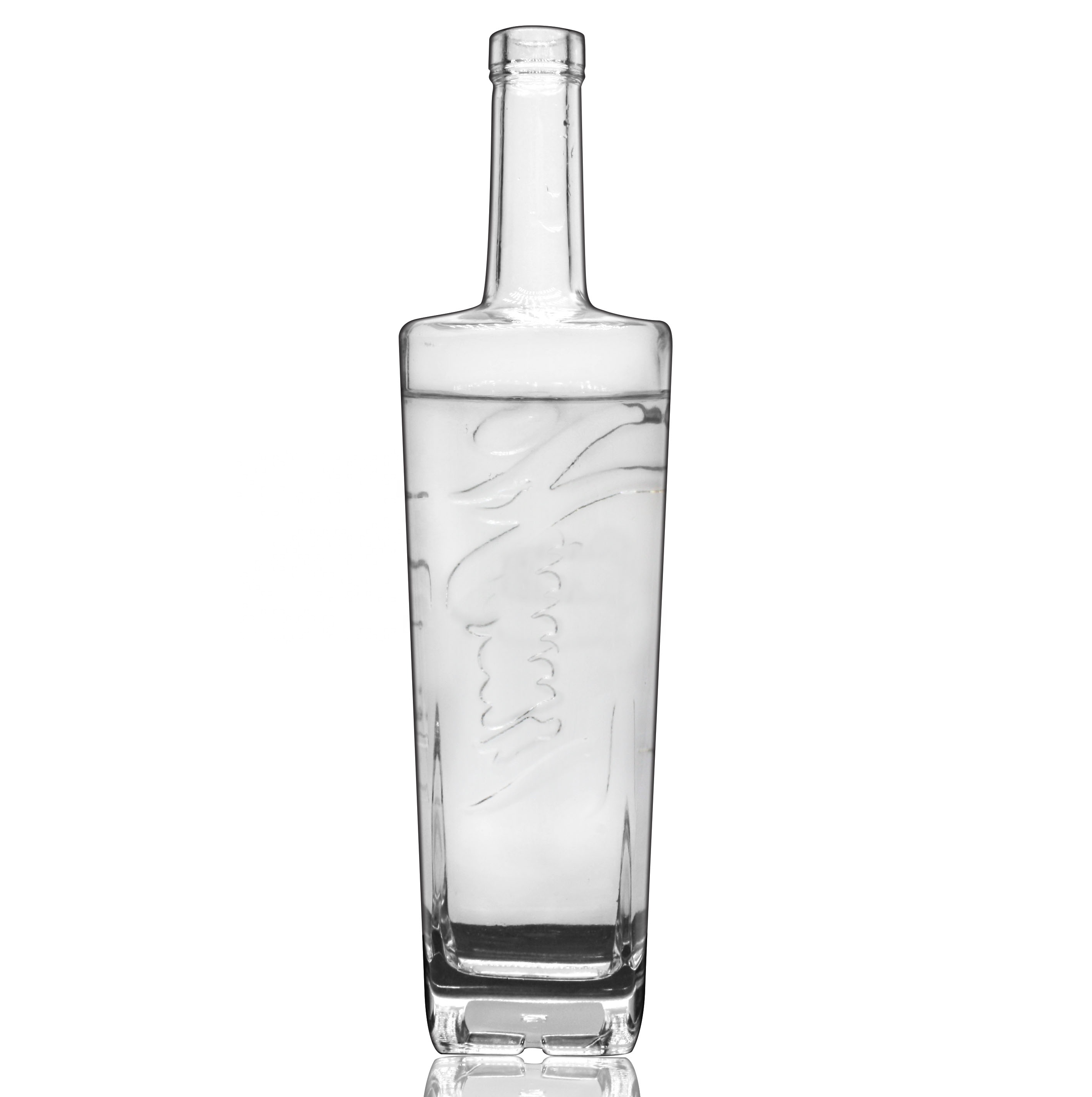 Wholesale 750ml Square Glass Liquor Spirit Bottles For