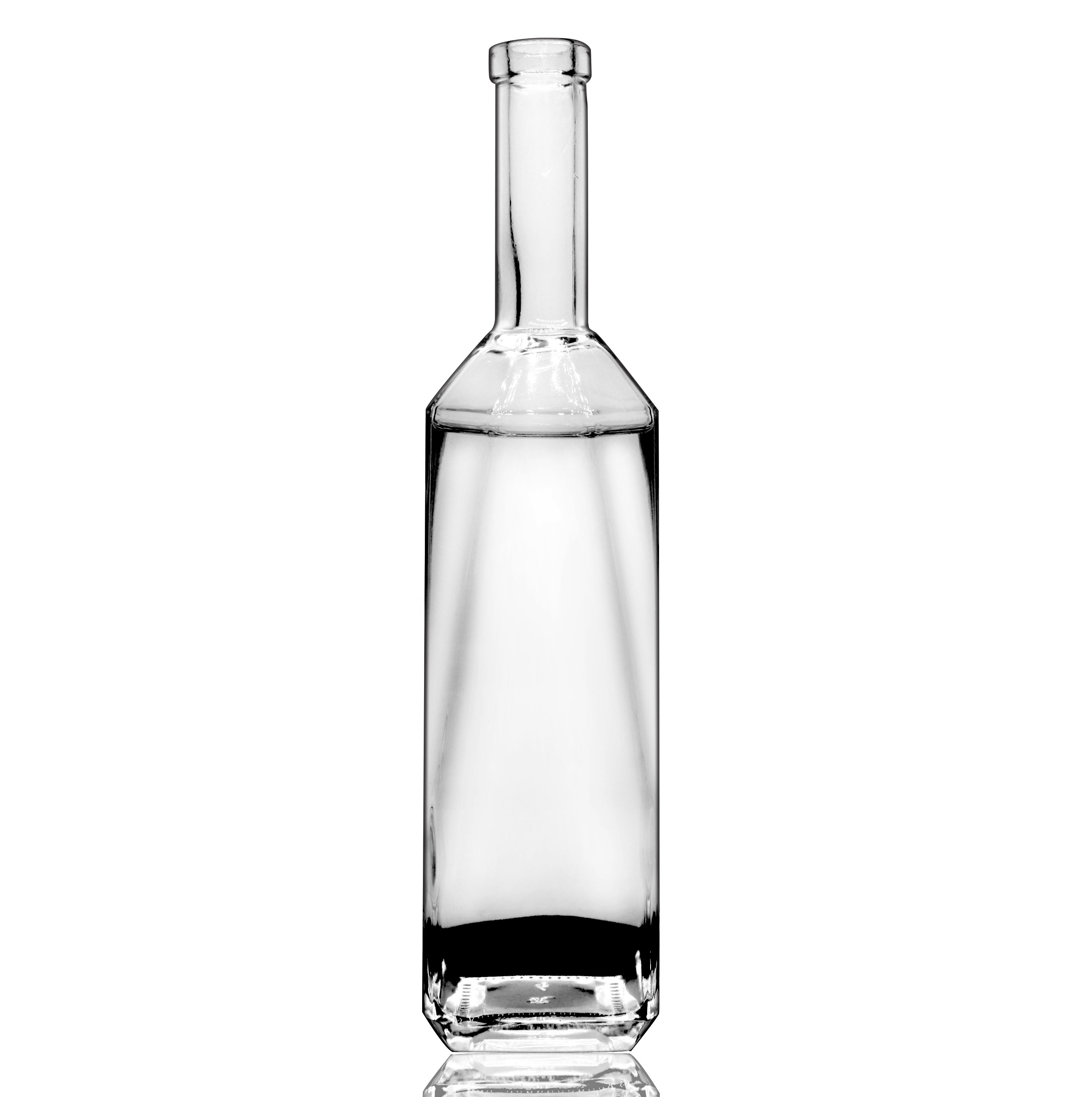 750ml Glass spirits bottle beverage use rectangle glass rum bottle 750ml