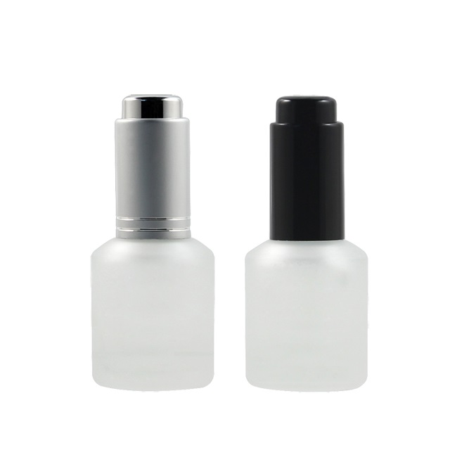 Fast shipping 15ml Push Button Pump Clear Glass Cosmetic Dropper Packaging Bottle