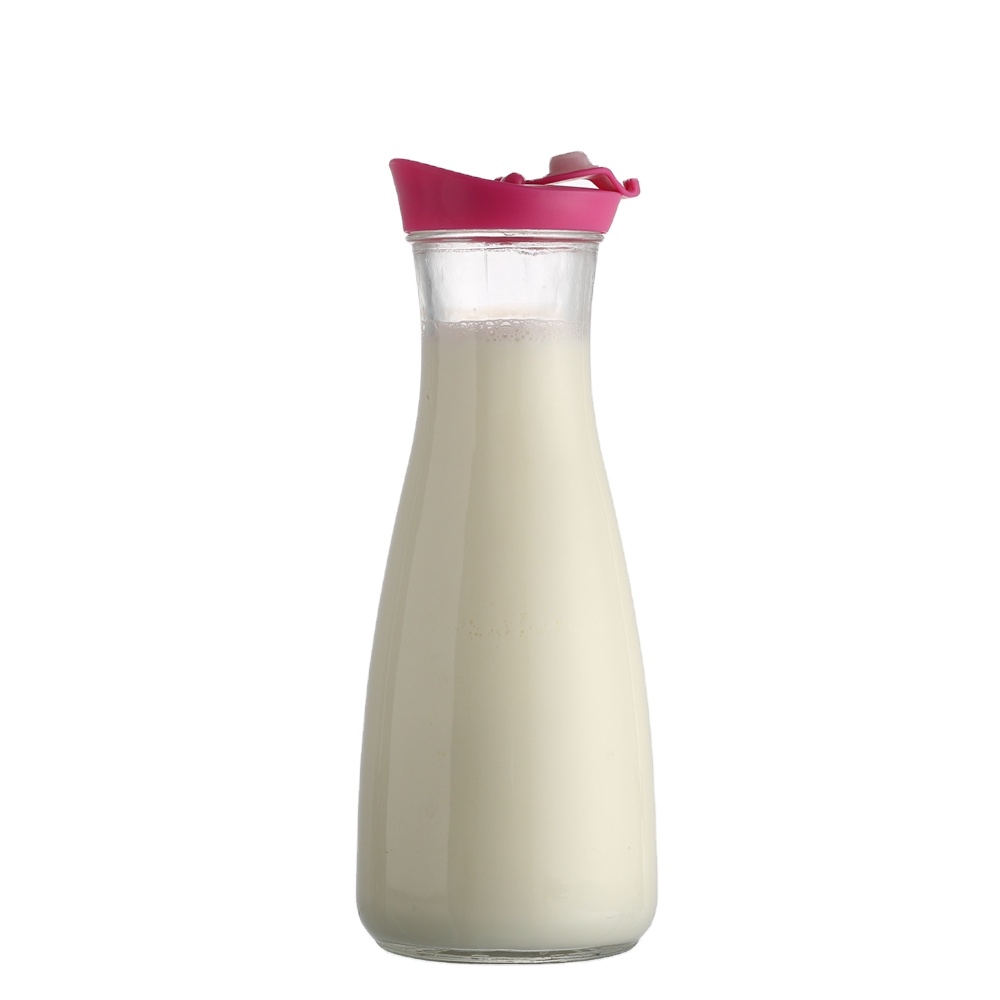 Wholesale Wide Mouth Empty Clear 1 L Liter 1000ml Milk Glass Bottle
