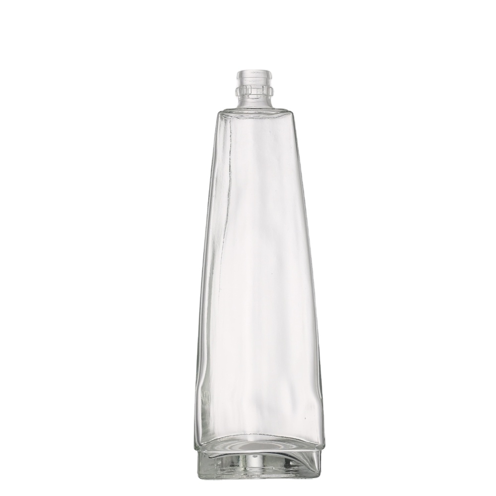 Wholesale different design made 750 ml custom shape triangle vodka