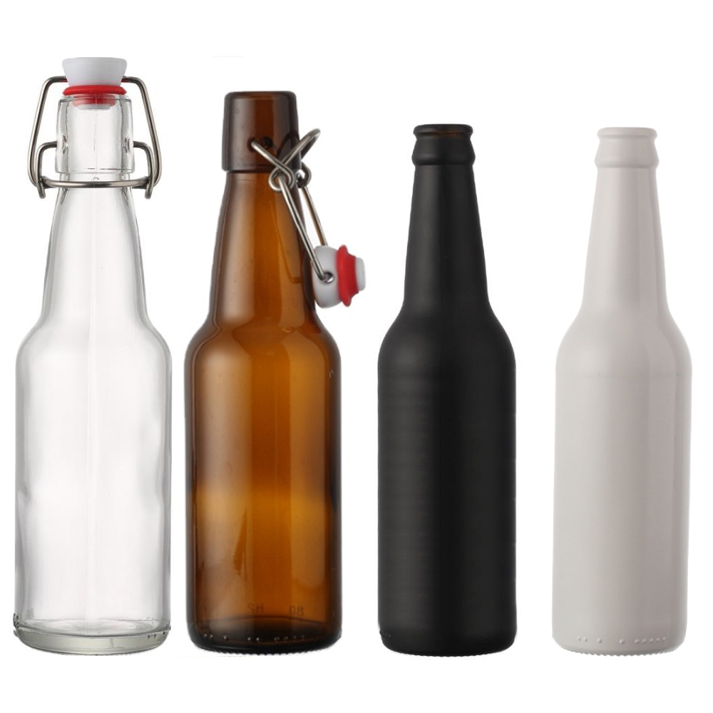 Download Wholesale Stack Custom Amber Clear 330ml Beer Bottles with Swing Top, High Quality beer bottle ...