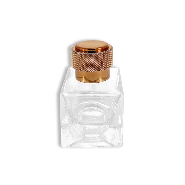 30ml clear rectangular glass perfume bottle with K-resin cap for sales 