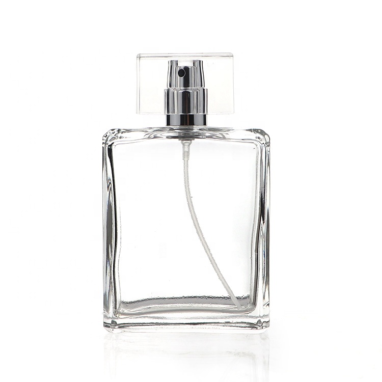 Clear Fashion Square Perfume Bottles 100ml Glass, High Quality clear