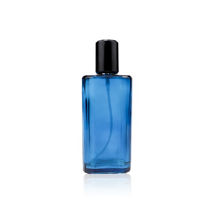 Luxury Cool Water Men Square Blue Spray Perfume Glass Bottle 125ml.