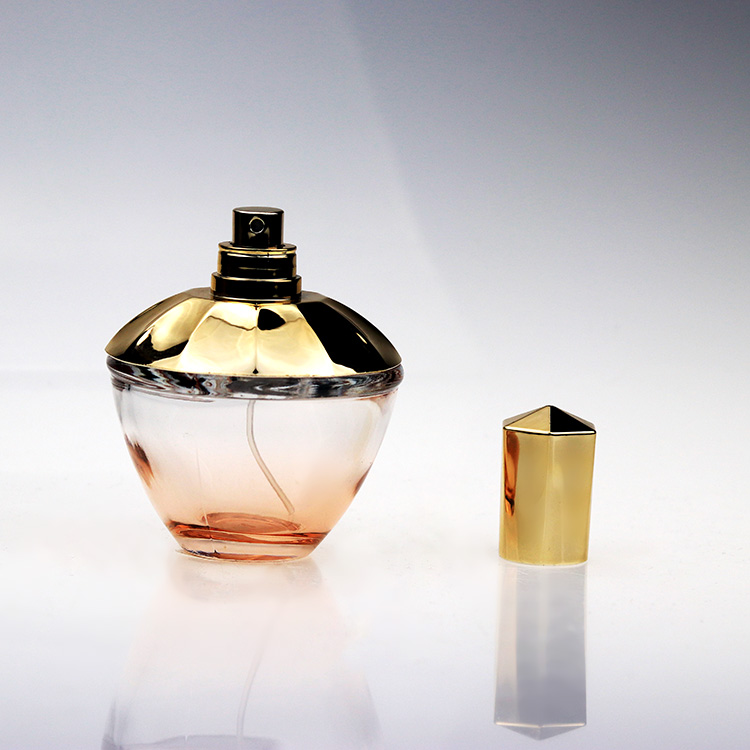 Hot Selling Gold Gradient Round Perfume Glass Bottle 100 ml With Unique ...