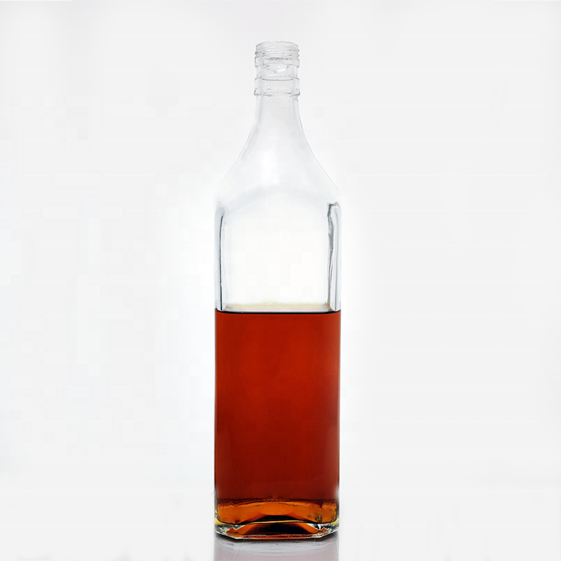 Empty Clear 1l Spirit Glass Alcohol Bottles With Screw Cap