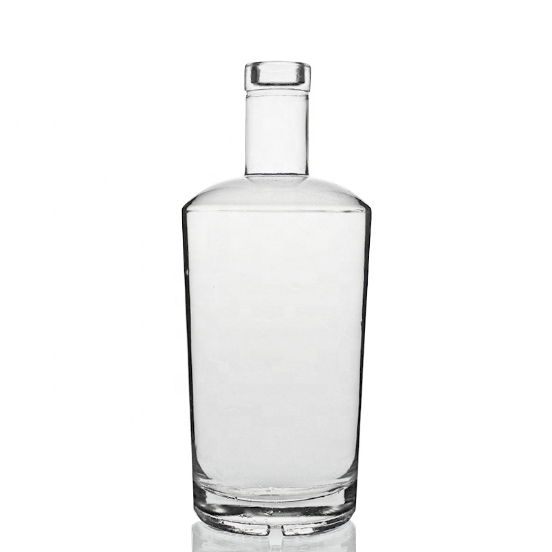 Wholesale 75cl Rum 0.75l Gin Custom Super Round White Clear Flint Empty Cork Stopper Bottle ...