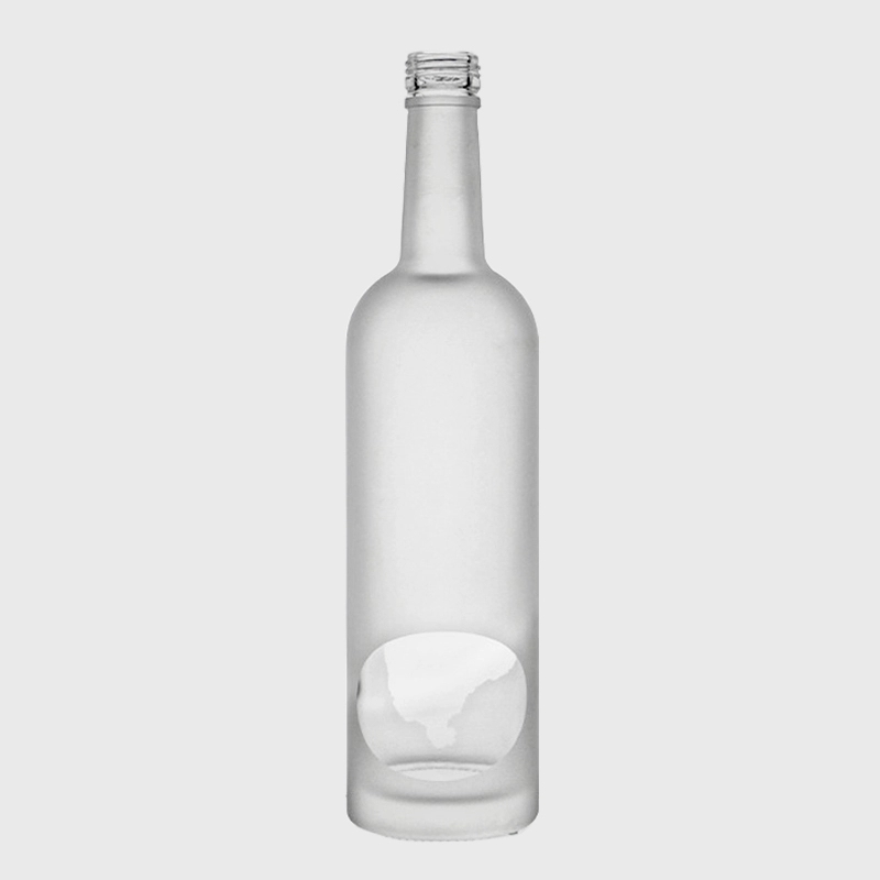costom frosting luxury empty unique shaped luxury whiskey vodka liquor wine glass bottle 750ml glass bottle
