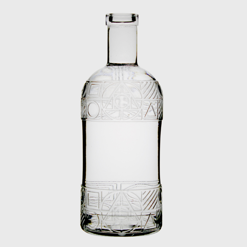 customized luxury high-quality square shape cork Top emboss tequila Gin xo Glass empty clear 700ml bottles spirit 