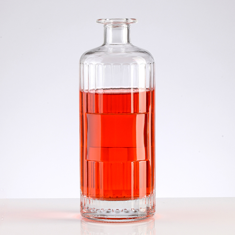 New Design Luxury 750ml Empty Vodka Bottle Rum Glass Bottle brandy gin bottle with Glass Cap 