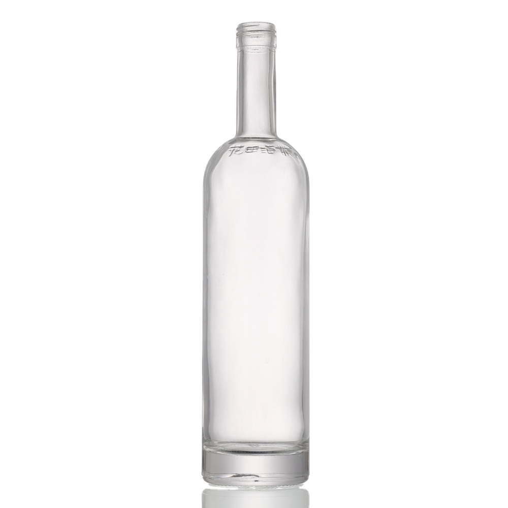 Tall liquor bottle 750 ml clear glass vodka bottle for ice