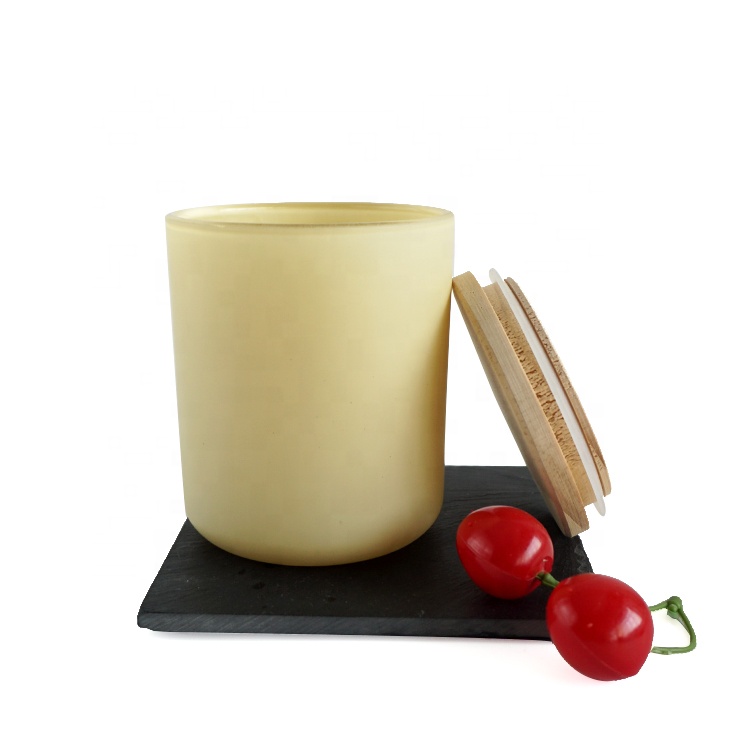 Wholesale empty candle glass candle vessel 13oz cream candle jar for