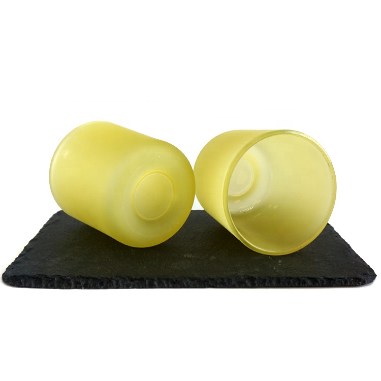 wholesale luxury frosted yellow candle jar 8oz candle tumbler with