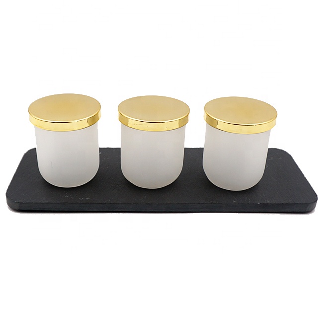 Download Wholesale 3oz 90ml frosted candlestick holder mini candle tealight holder with gold metal tin ...