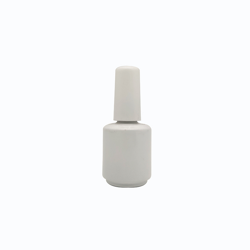 High Quality 15ml White Empty Round Glass Nail Polish Gel Nail Polish ...