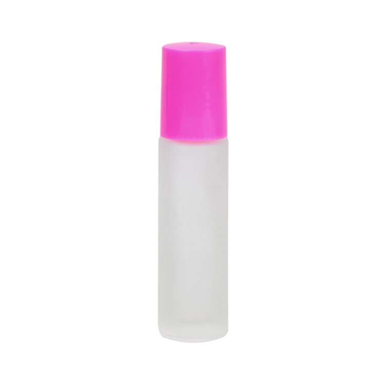 Download roll on bottles wholesale 5ml 10ml frosted glass pink cap gemstone perfume bottle with roller ...