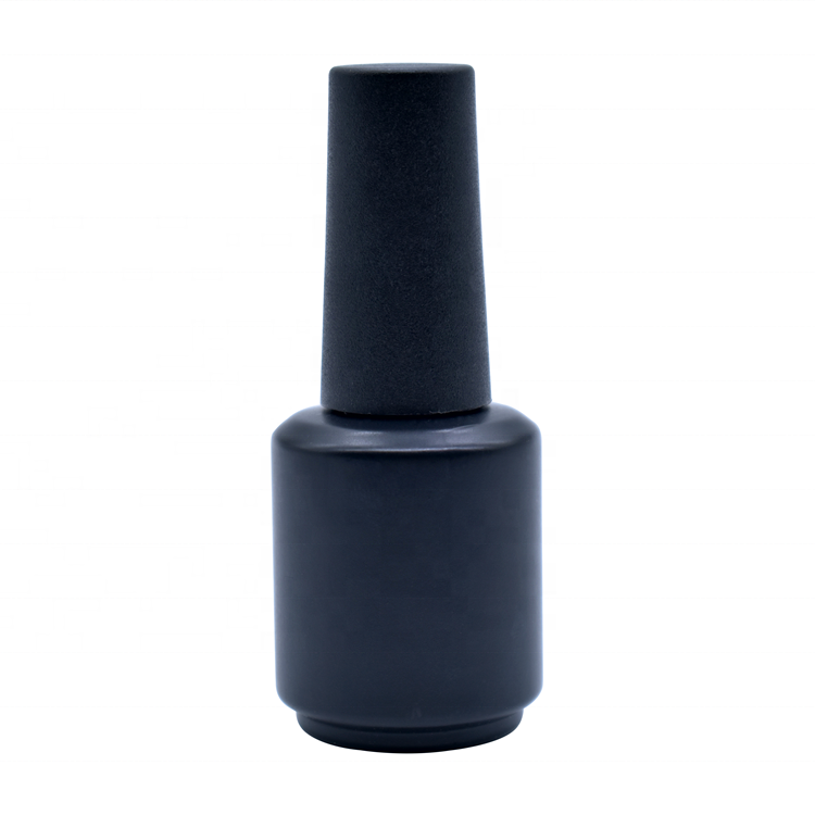 hot sale 15ml black nail polish bottle set with cap and brush, High ...