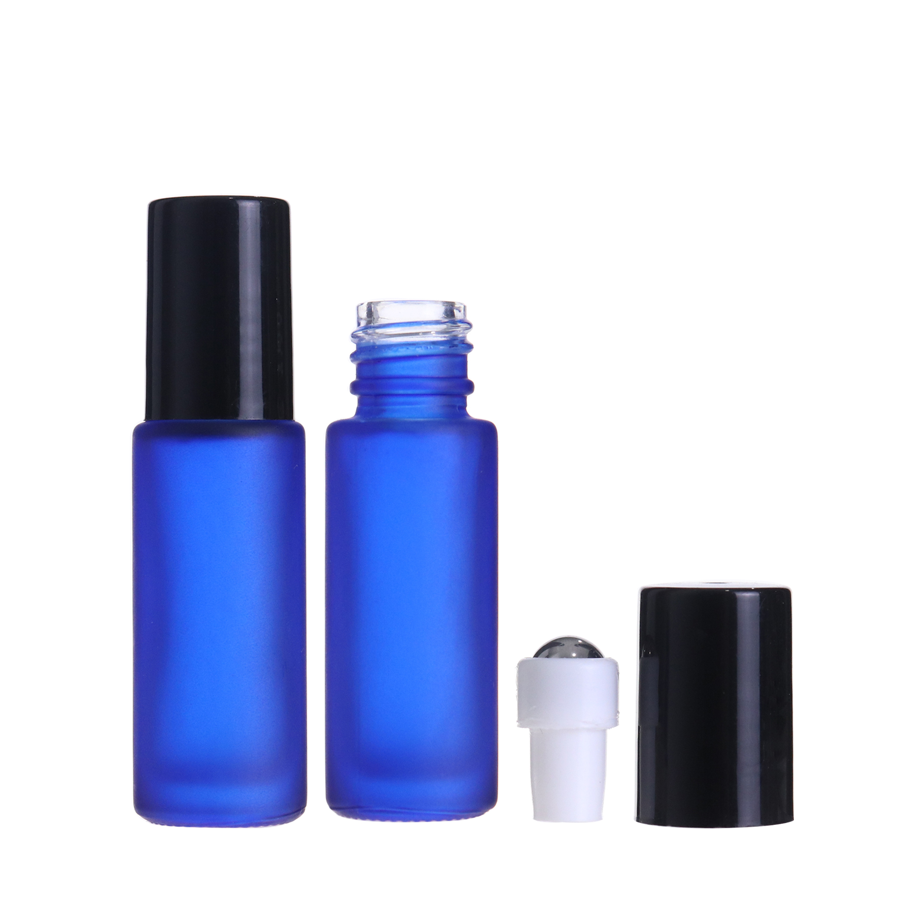 Download Frosted blue roll on essential oil glass roller bottles 5ml wholesale, High Quality roll on ...