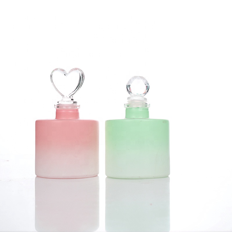 100ml Decorative Aroma Perfume Flat Round Reed Diffuser Glass Bottle 
