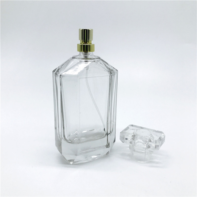 Big capacity rectangle clear Hexagon 90 ml/100 ml empty perfume bottle ...