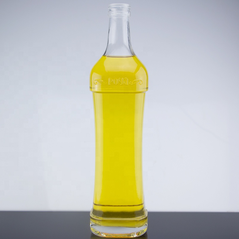 Screw Cap Sealed 750ml Clear Empty Olive Oil Glass Bottle With Embossed ...