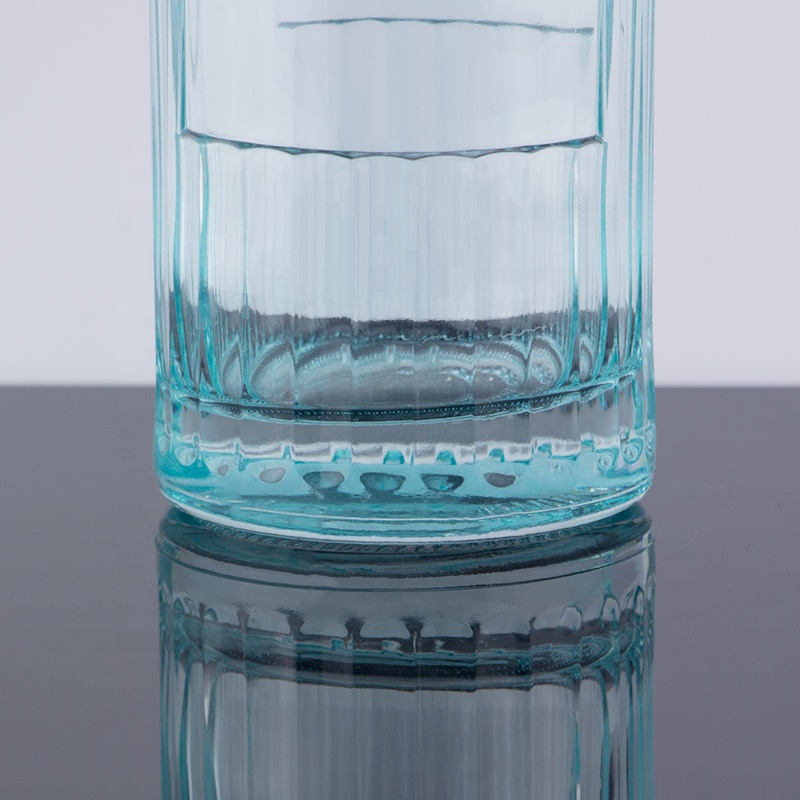 Blue Color Embossed Liquor Glass Bottle For Vodka Whiskey Tequila Rum