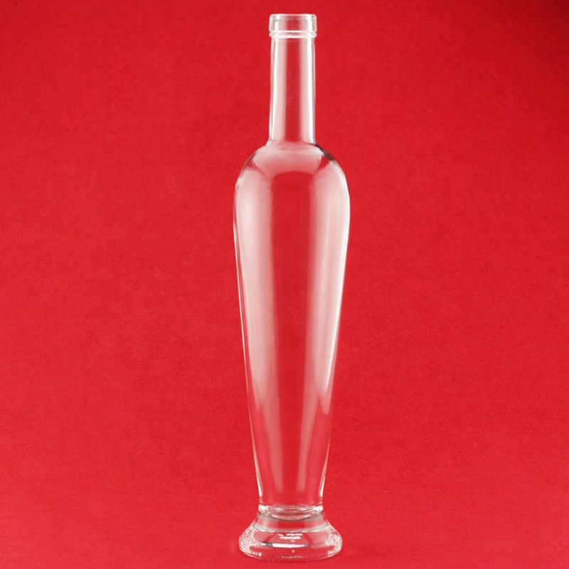 Fashion Design Unique Shape Narrow Bottom Whisky Glass Bottle With Cork 