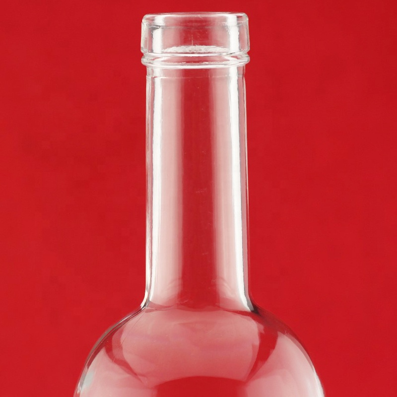 Fashion Design Unique Shape Narrow Bottom Whisky Glass Bottle With Cork