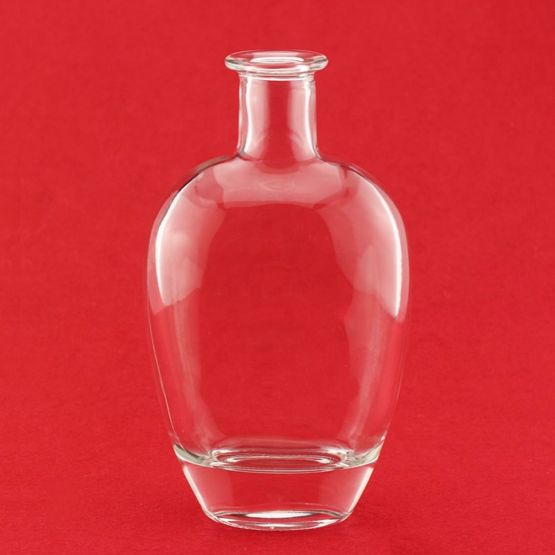 Low Price Good Color Thickness Bottom Unique Shape Tequila Glass Bottle With Cork Top 