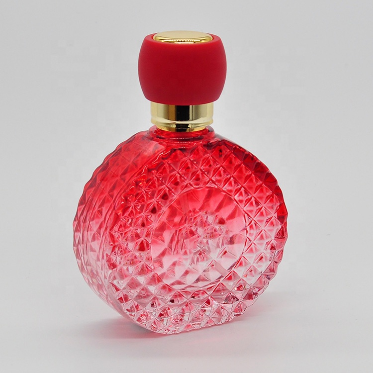 Red sexy fancy empty perfume glass bottle 50ml, High Quality glass