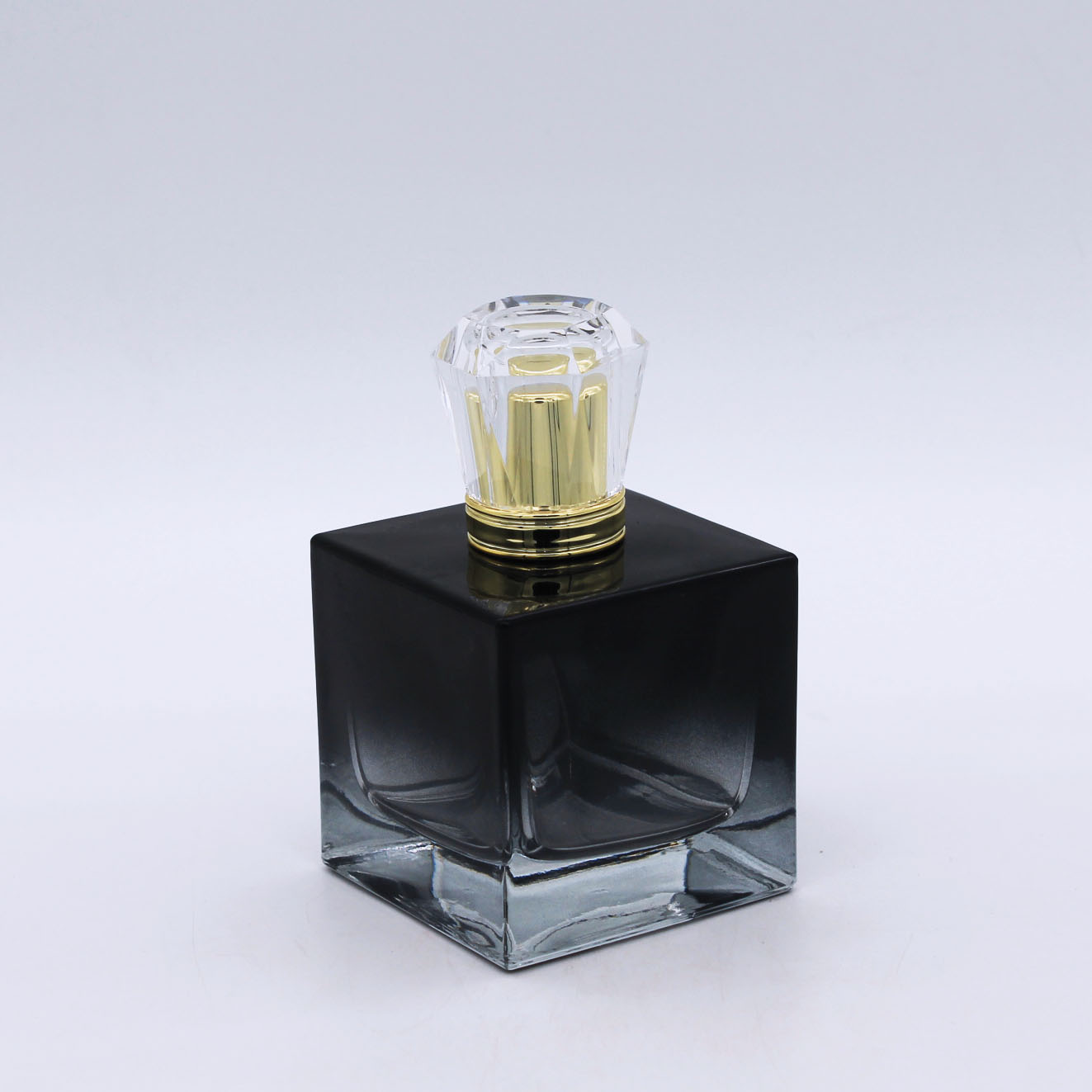 100ml luxury square shape glass solid black perfume bottle, High Quality black perfume bottle ...