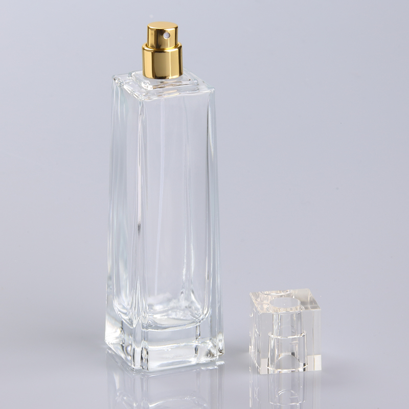 100ml Slim Glass Rectangle Perfume Bottle With Square Cap High Quality 